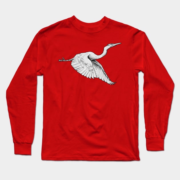 Crane Long Sleeve T-Shirt by paintchips